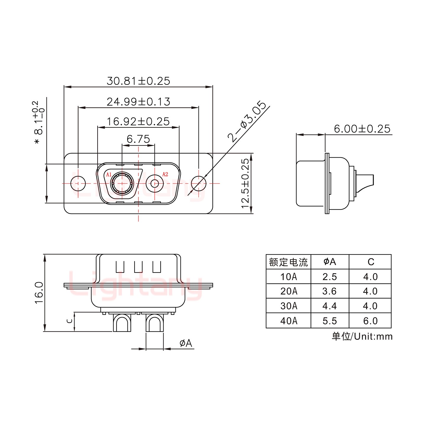 2V2公短體焊線40A+9P金屬外殼1707直出線4~12mm